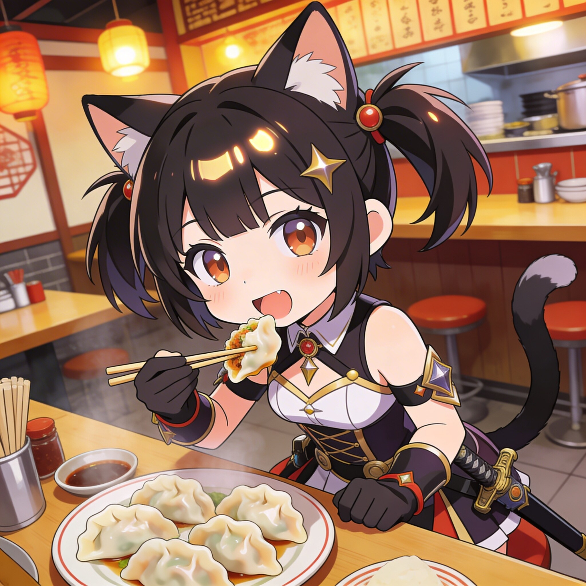 黒ツイにゃん。3月8日 #ギョーザの日