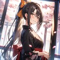 和服美女の剣士と千本桜 7枚目