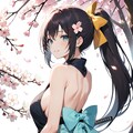 和服美女の剣士と千本桜 4枚目