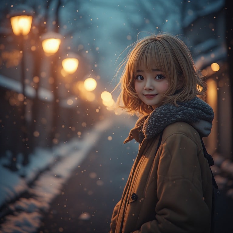 雪の帰り道