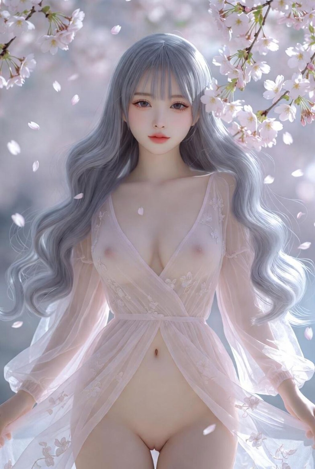 桜の下で