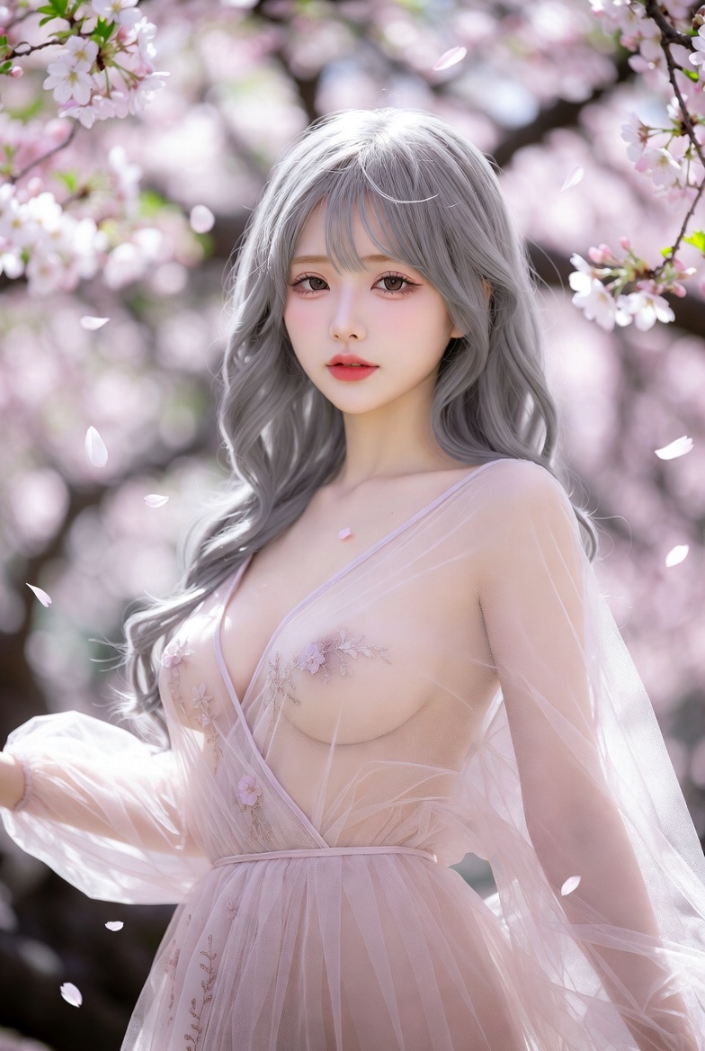 桜の下で