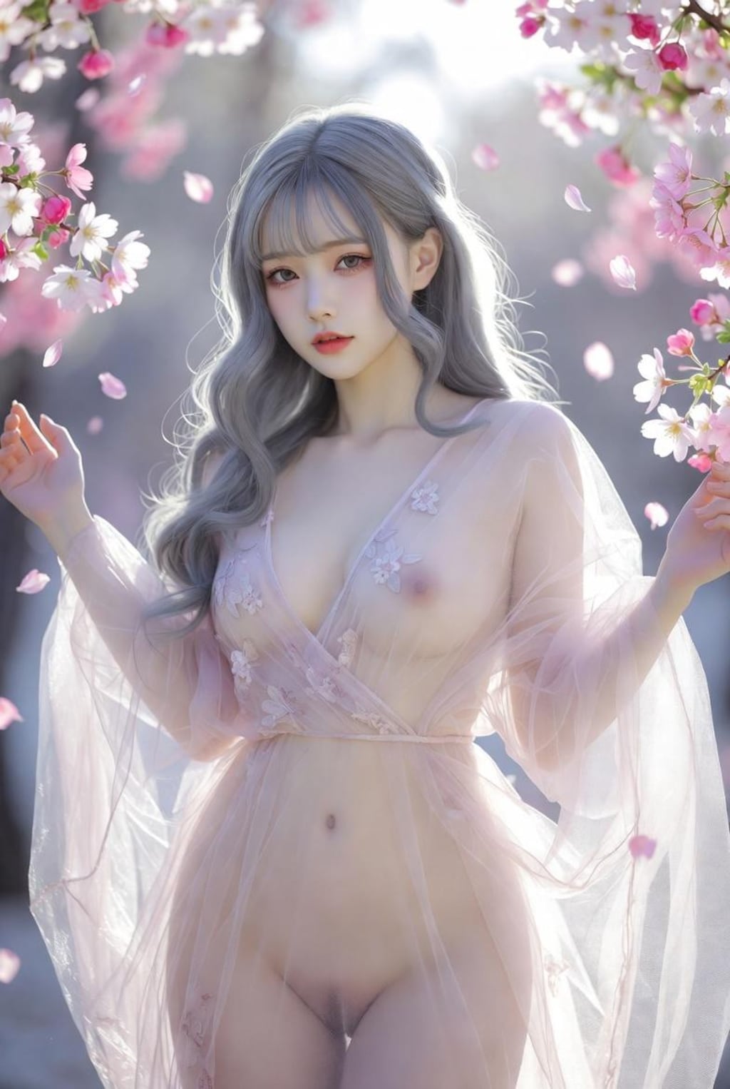 桜の下で