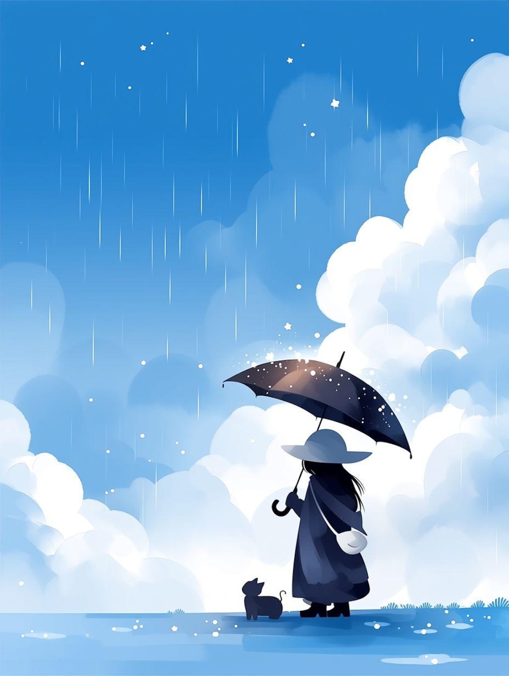 Blue silhouette
