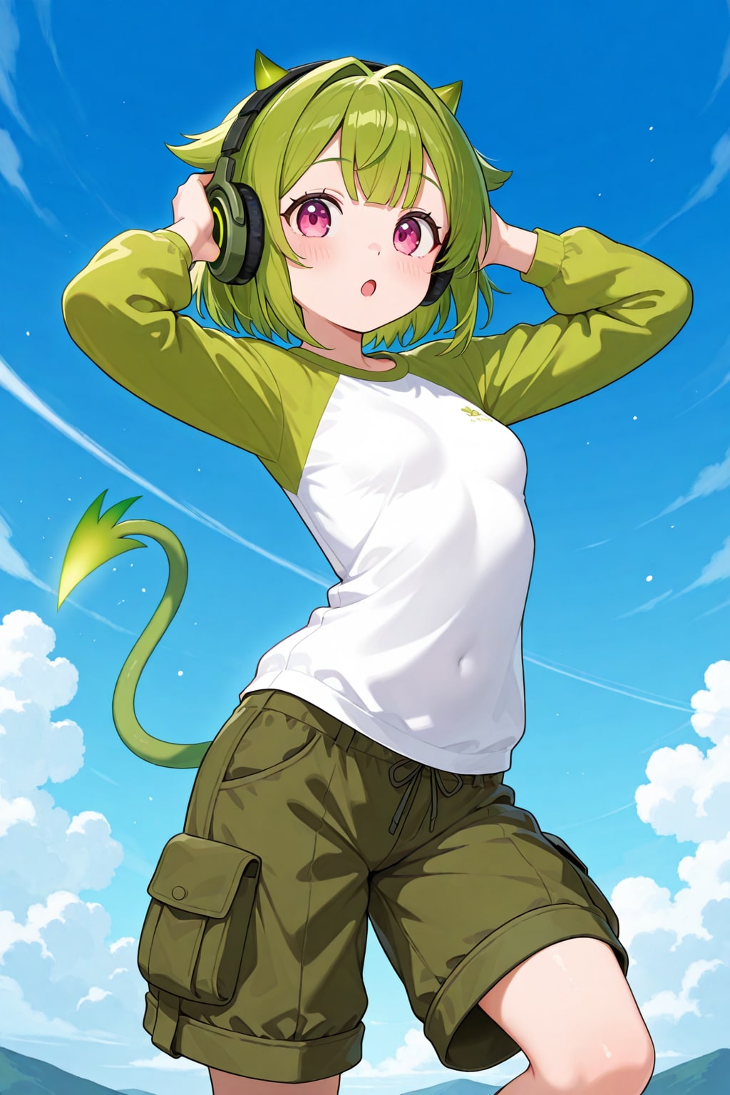 ヘッドフォン黄緑小悪魔ちゃん