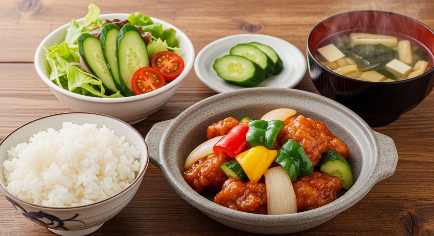 摩訶不思議食堂の胡瓜入り酢豚の胡瓜膳 | の人気AIイラスト・グラビア