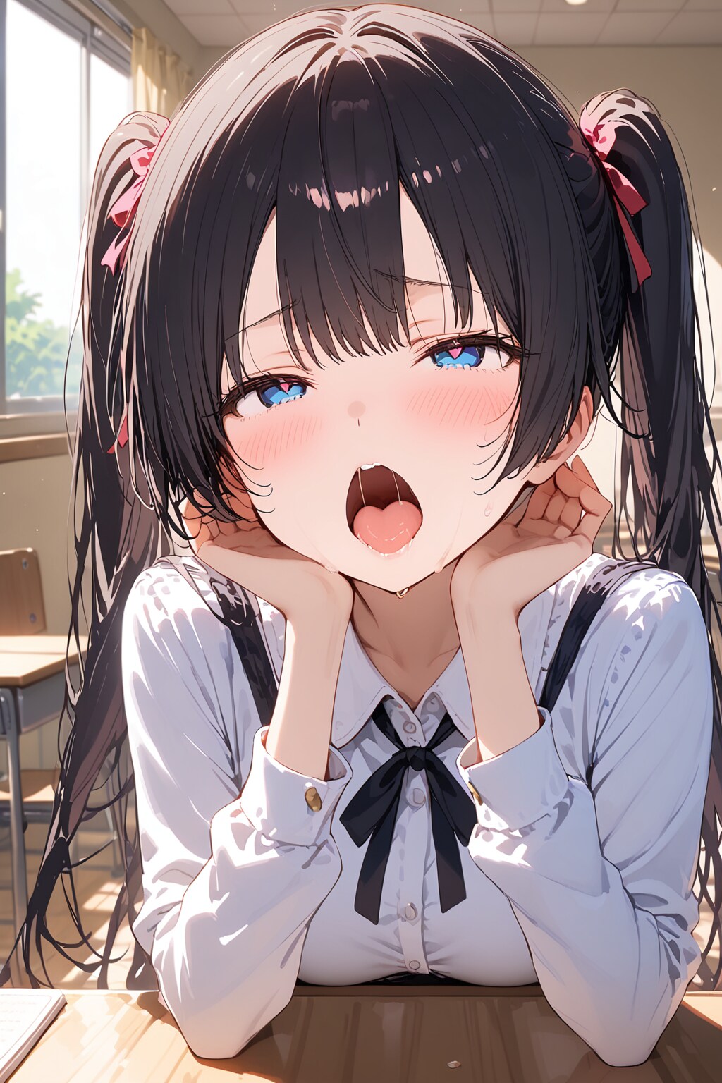 【大ピンチ！】1人でアヘ顔練習してたら好きな男の子に見られた女の子