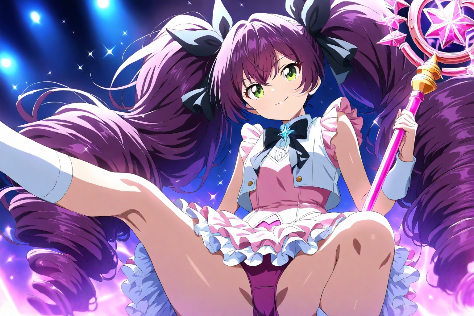 レオタード魔法少女M字開脚1