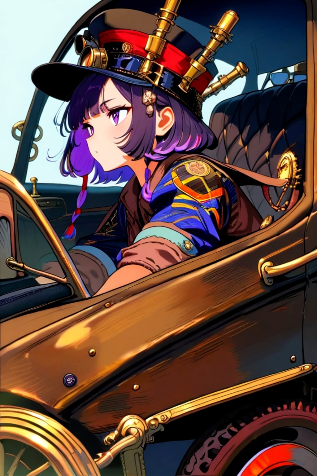 ドライブする紫髪ちゃん