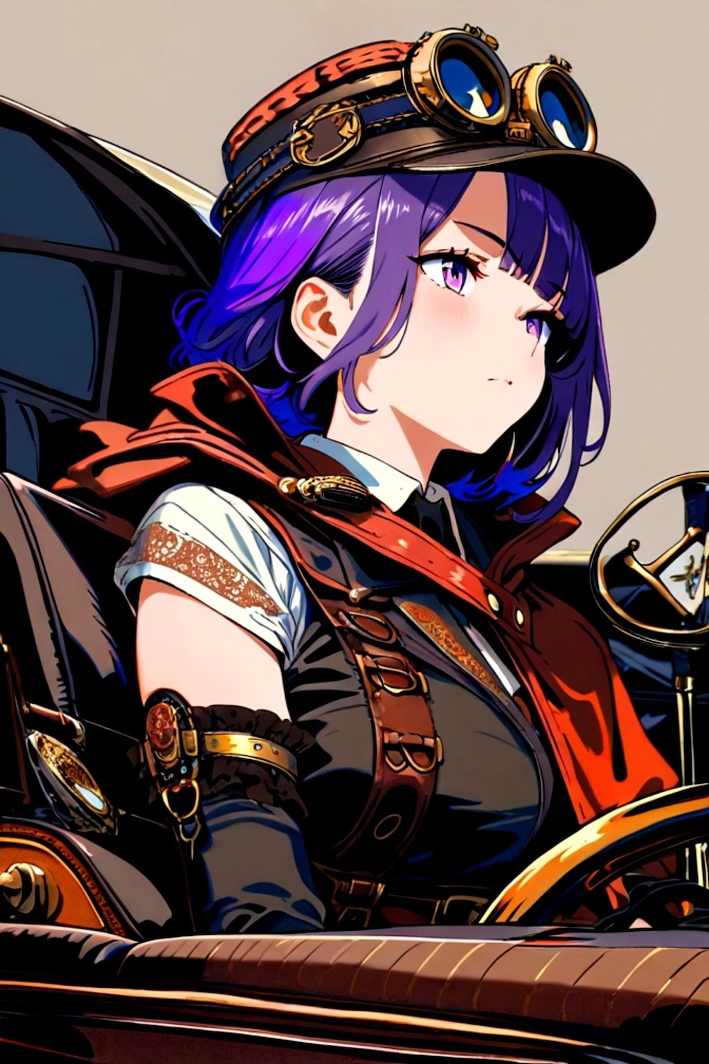 ドライブする紫髪ちゃん