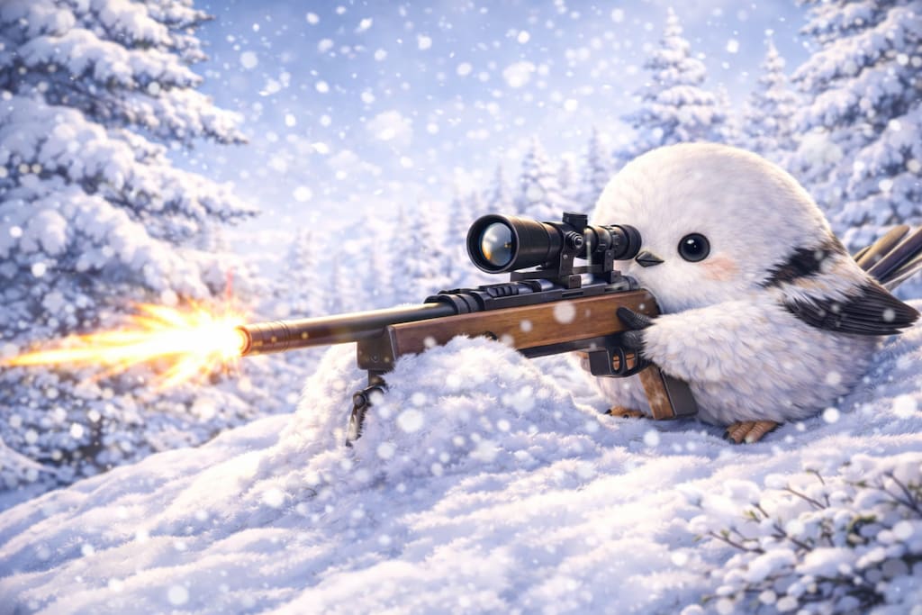 雪の妖精 シマ・エナガ