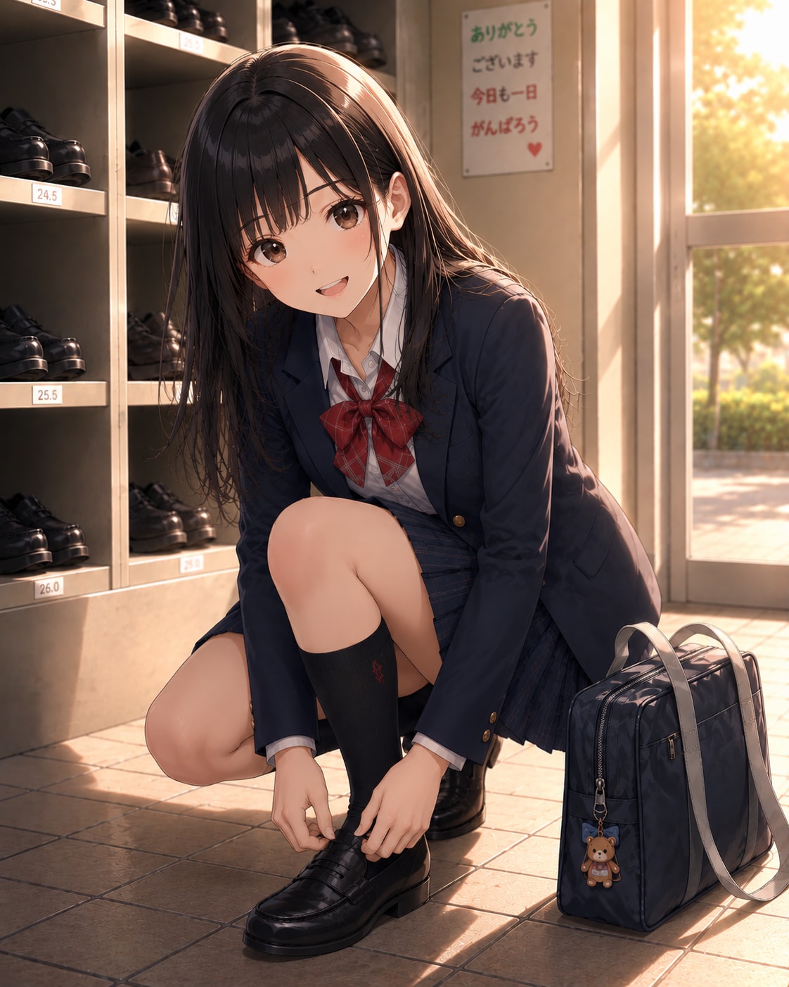 しゃがみ少女