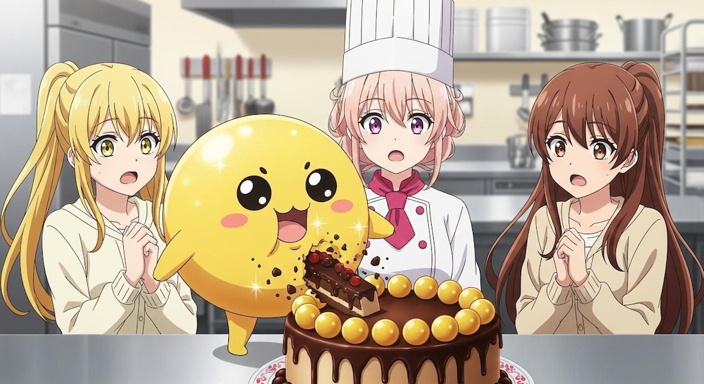 黄・茶ぽにちゃんのケーキ