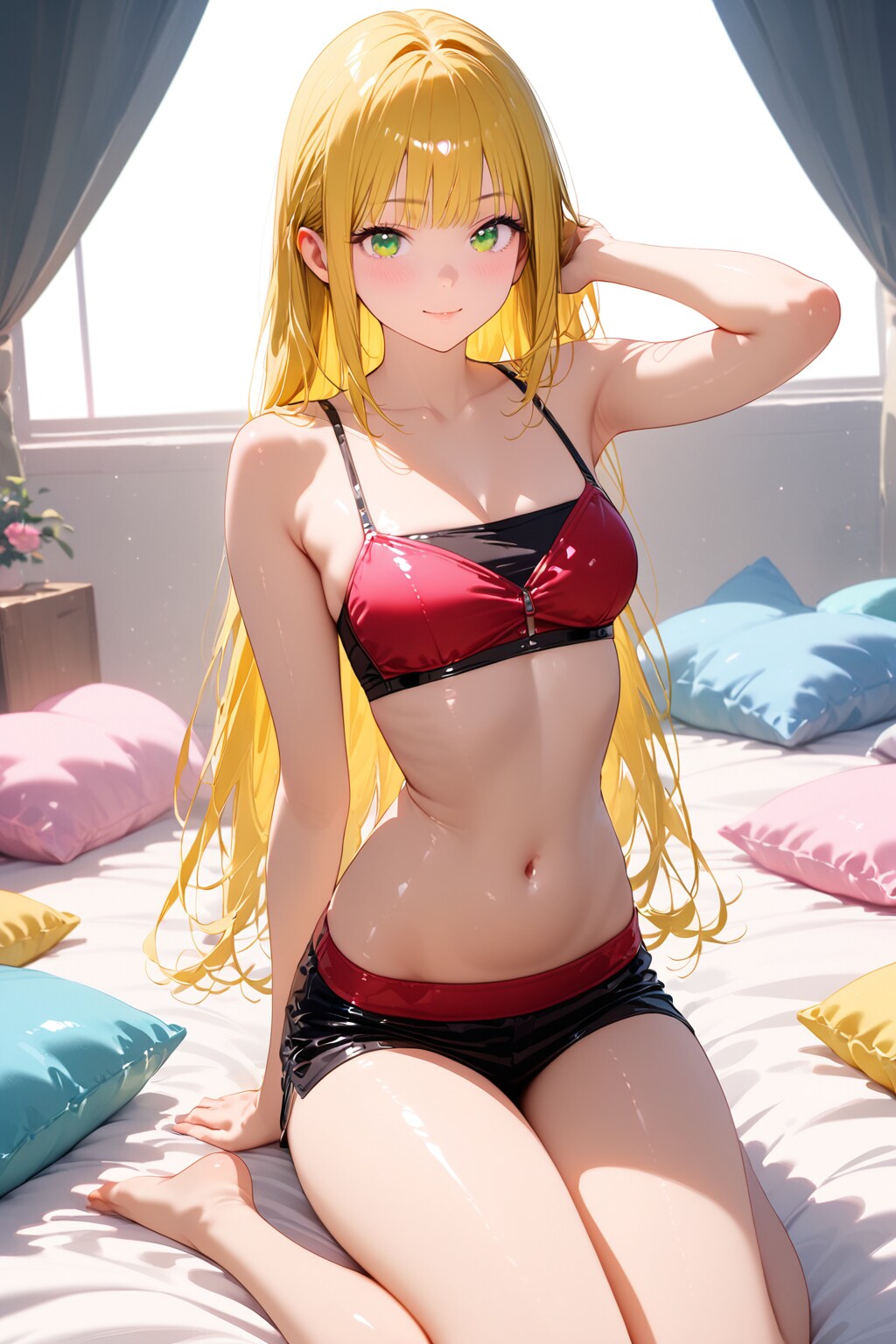 ベッドの上の彼女