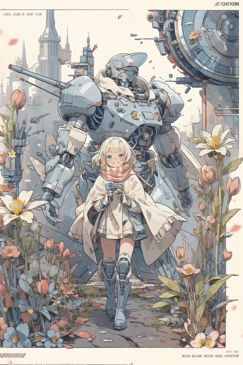 花と少女とロボっと