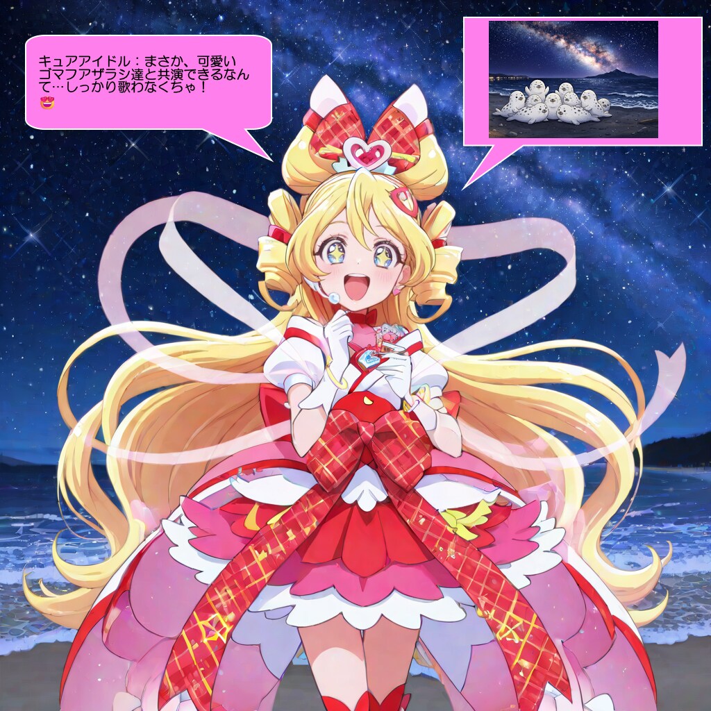 キュアアイドル、ゴマフアザラシ達と踊りながら歌う