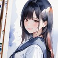 水彩画JK 9枚目