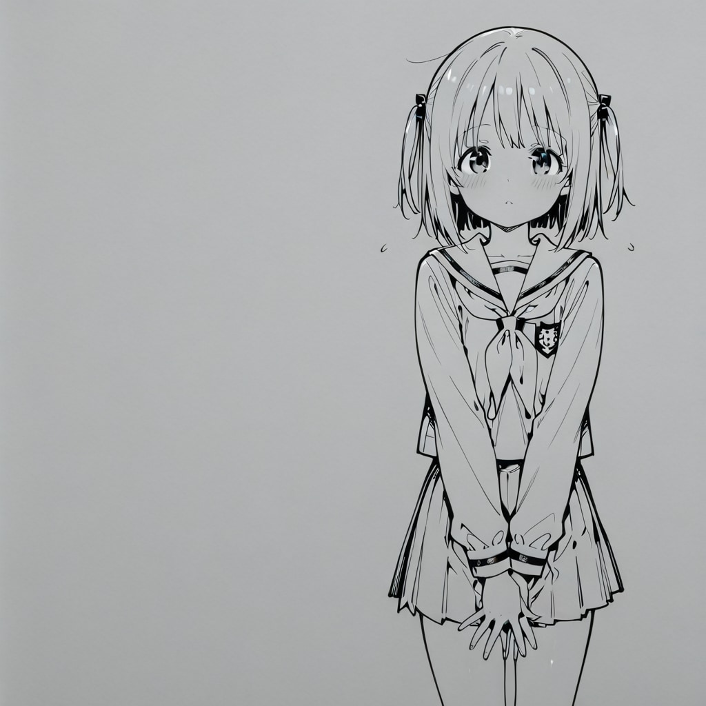 下書きの女の子