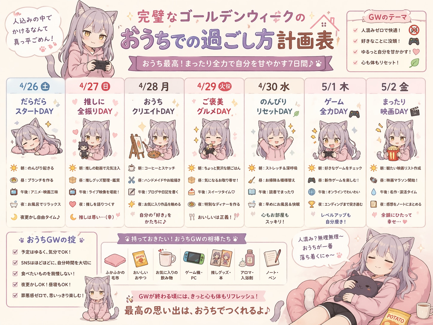 完璧なゴールデンウイークの過ごし方 | の人気AIイラスト・グラビア