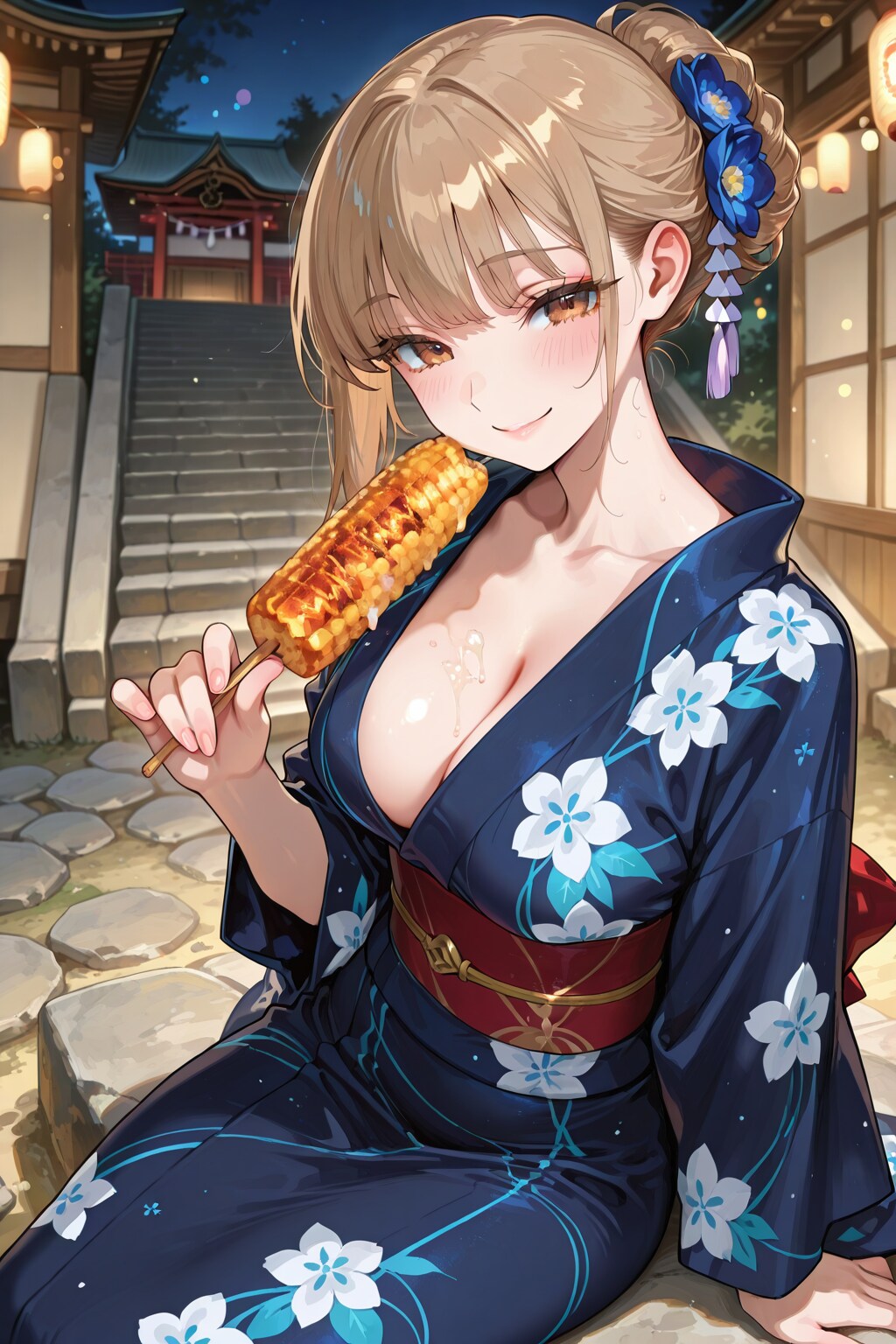 ギャルちゃんと焼きとうもろこし