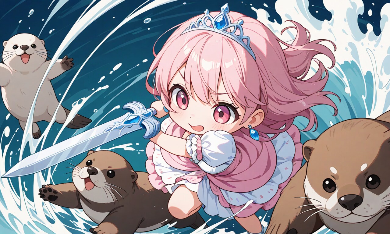 ラッコ？と共闘する姫様