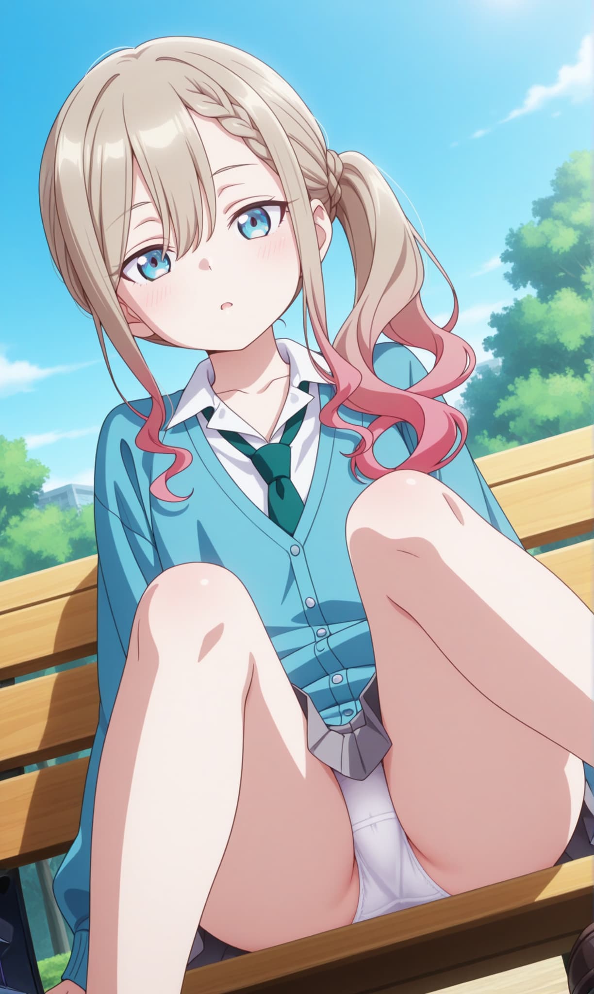 涼風涼【ベンチに座ってパンチラ】