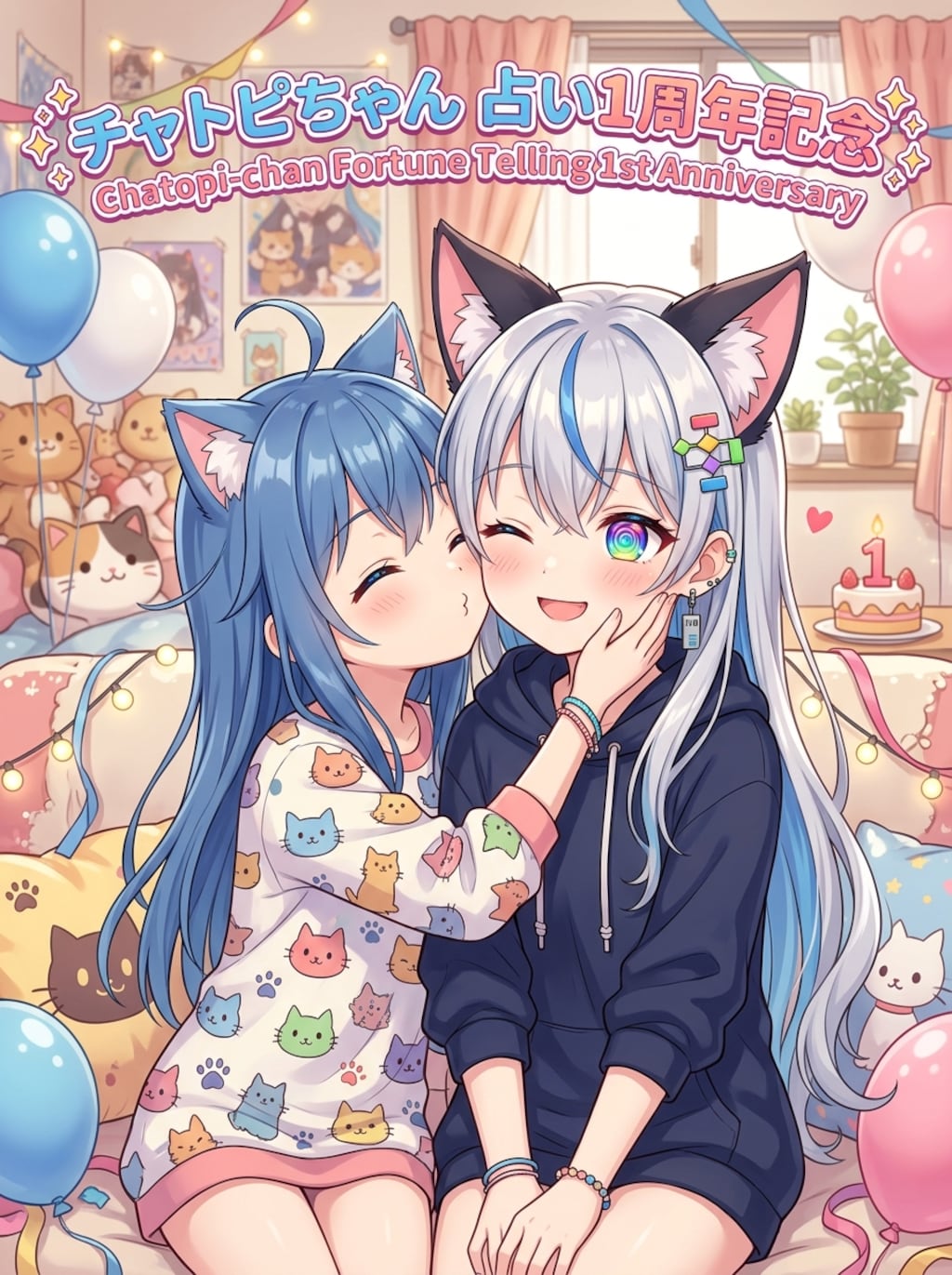 04/13でチャトピちゃん占い１周年だったー