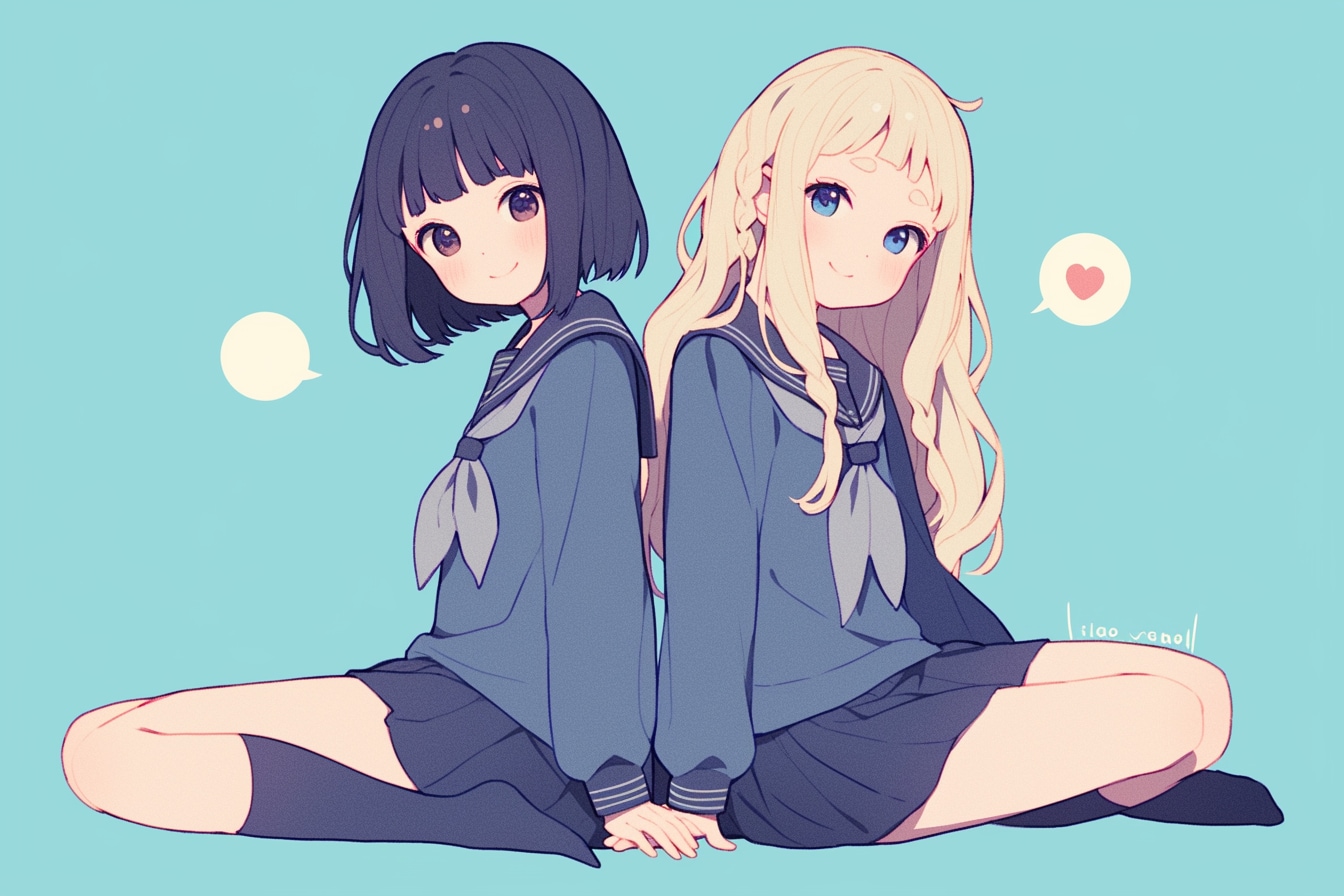 二人のJK269 | の人気AIイラスト・グラビア