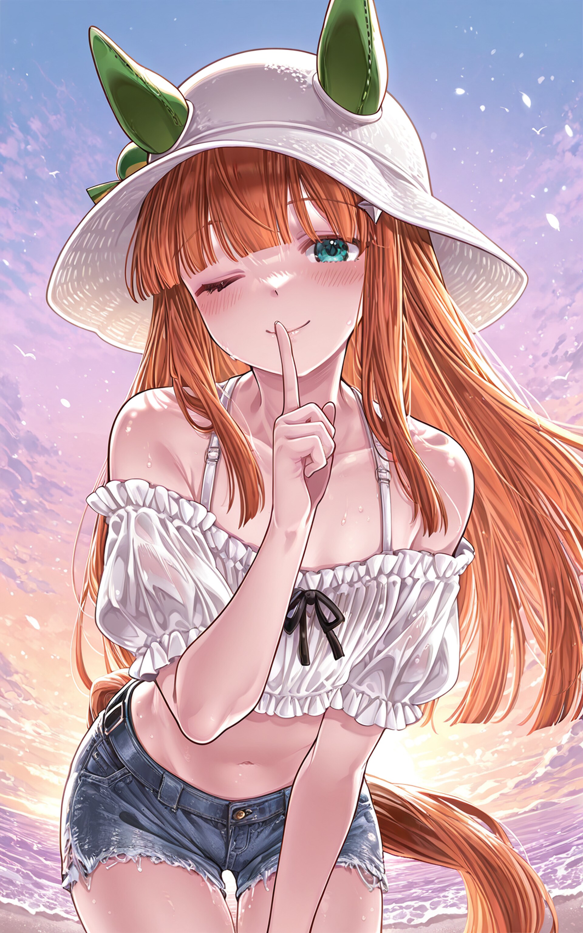 スズカと夕暮れの海で | の人気AIイラスト・グラビア