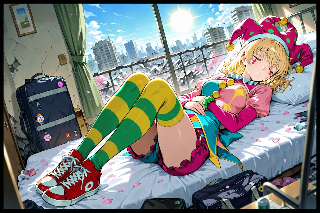 廃墟でぐっすり