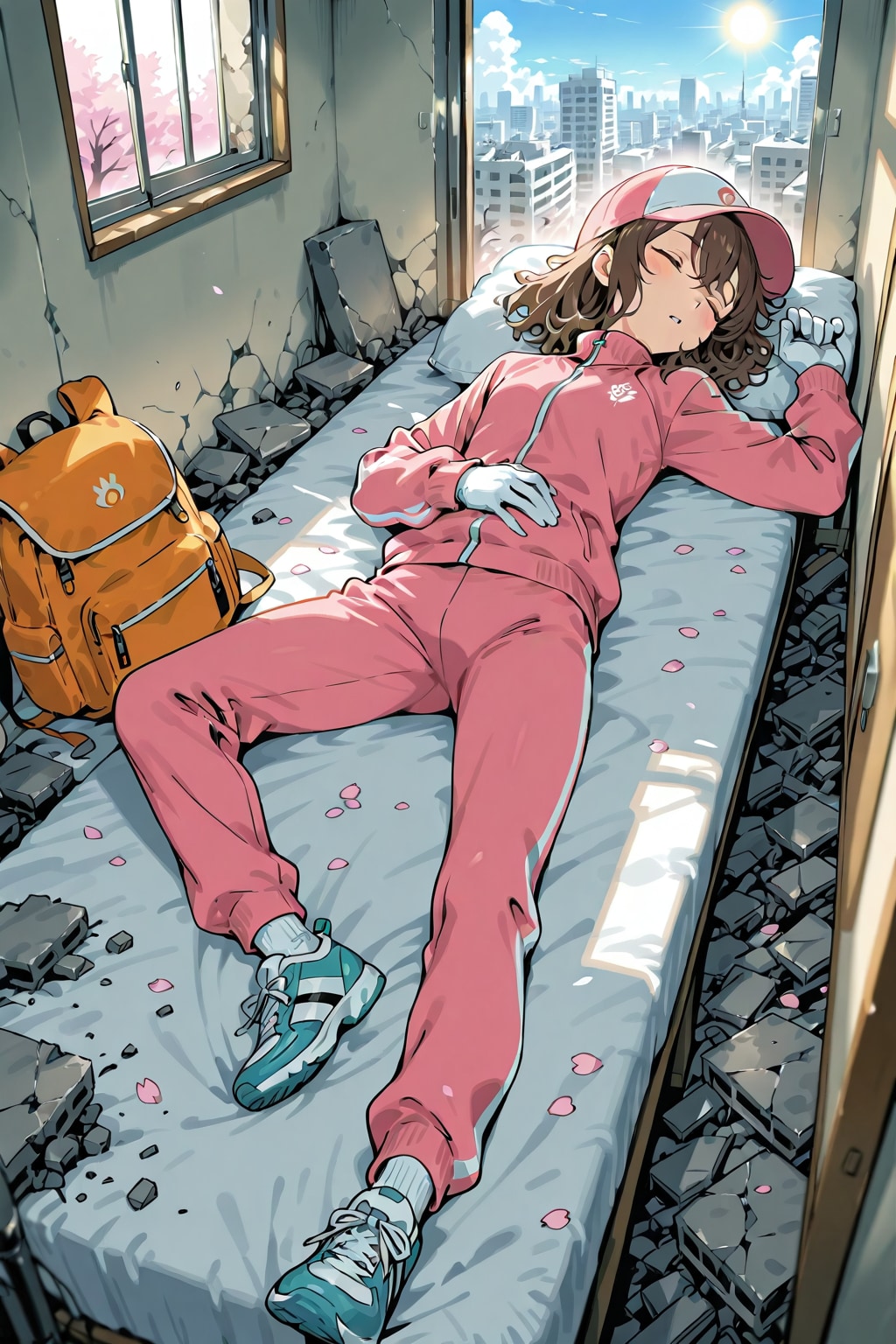 廃墟でぐっすり | の人気AIイラスト・グラビア