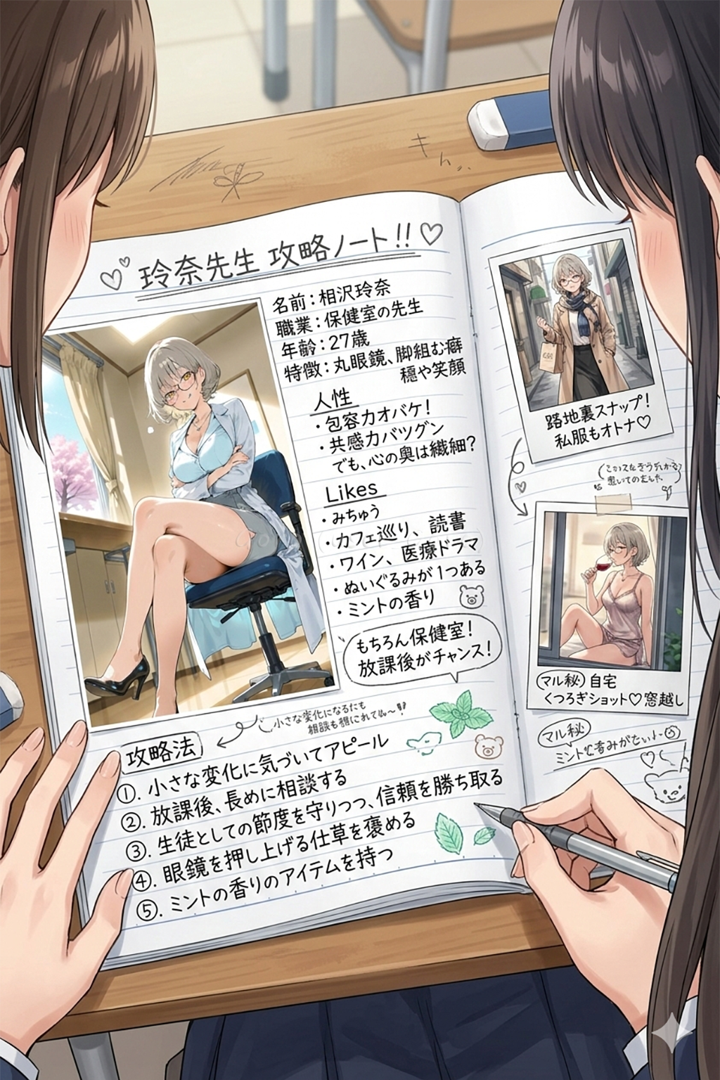 保健室の玲奈先生の攻略ノート