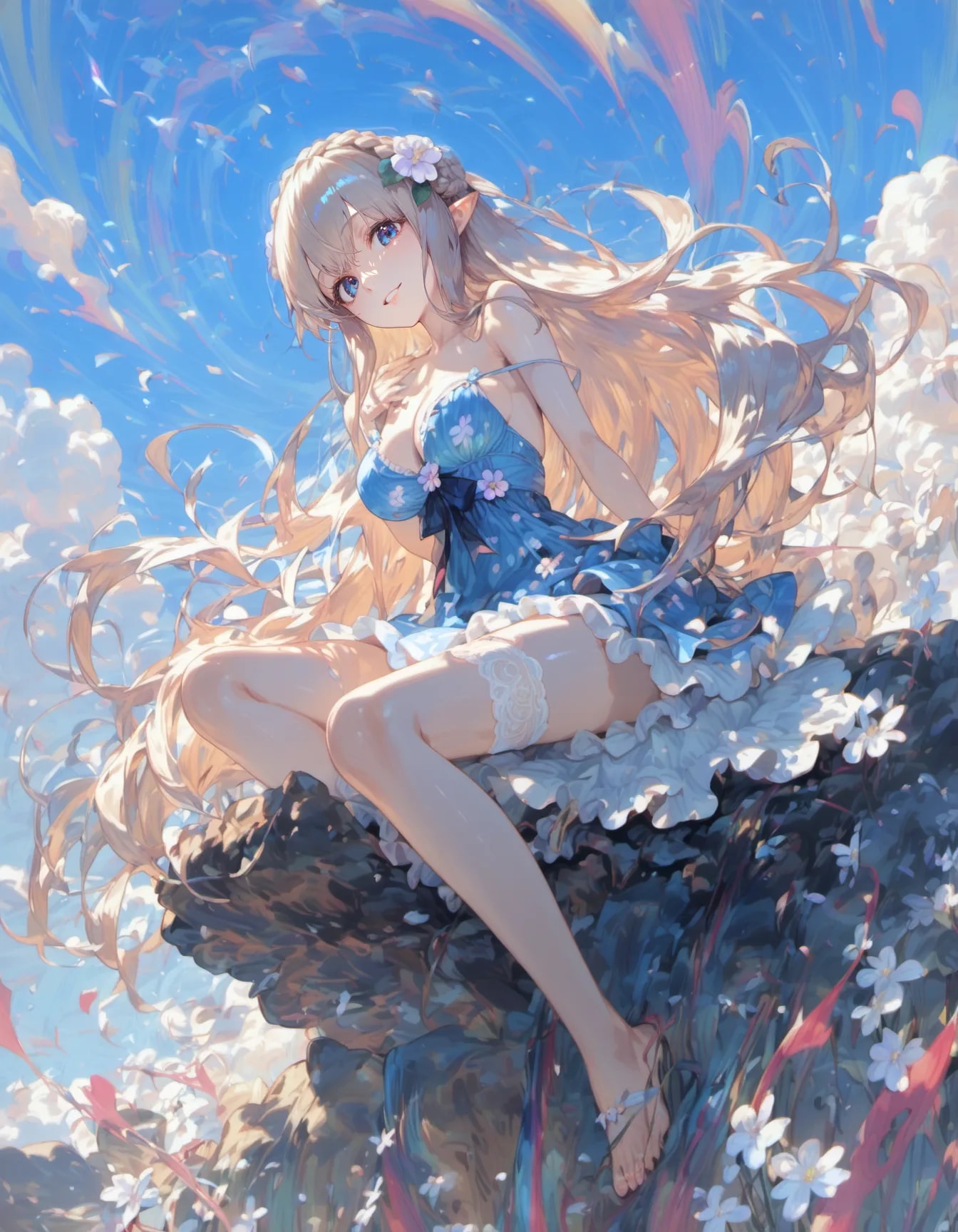 Above the Sea of Blossoms | の人気AIイラスト・グラビア