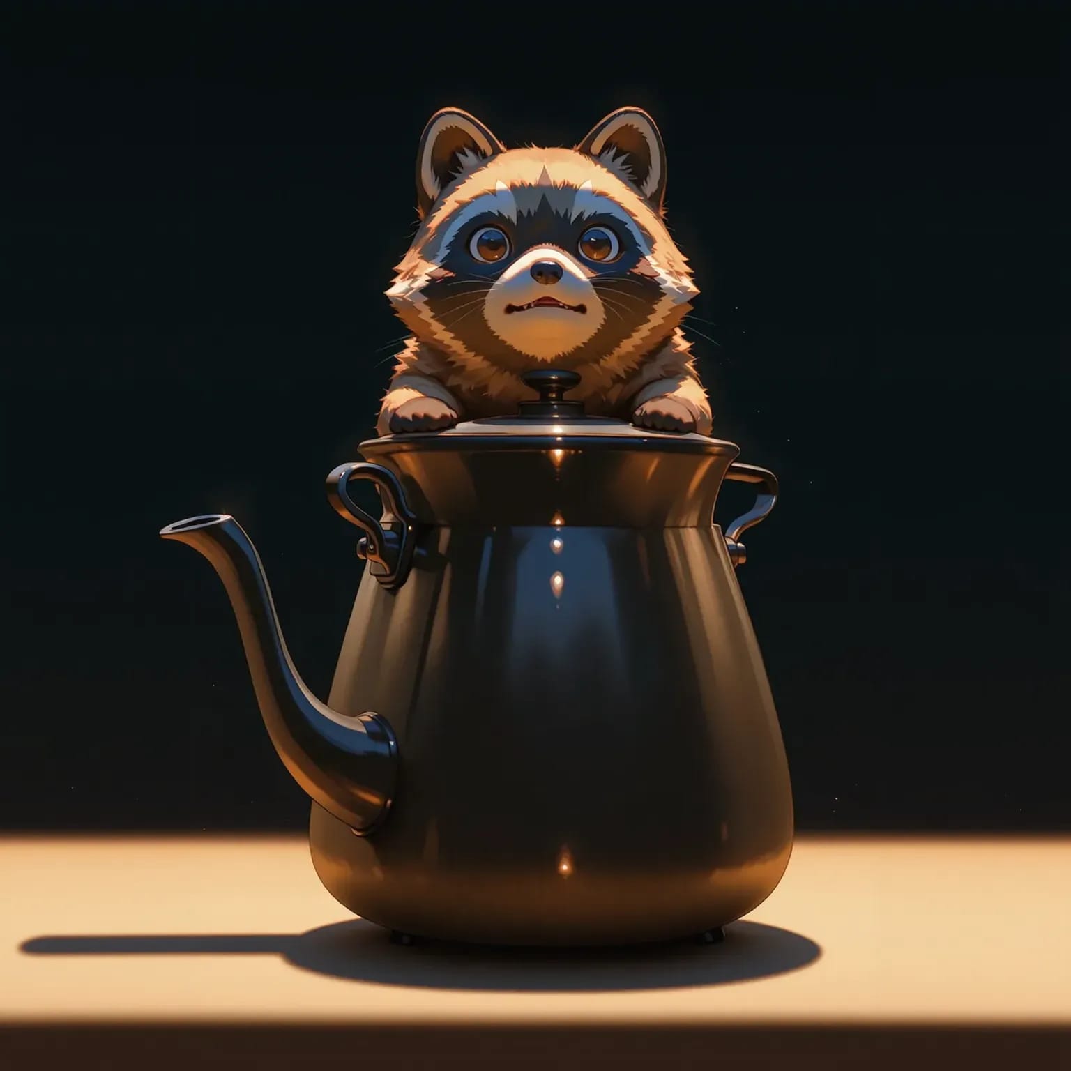 ポットを離さない狸「茶釜は流行ってないから」 | の人気AIイラスト・グラビア