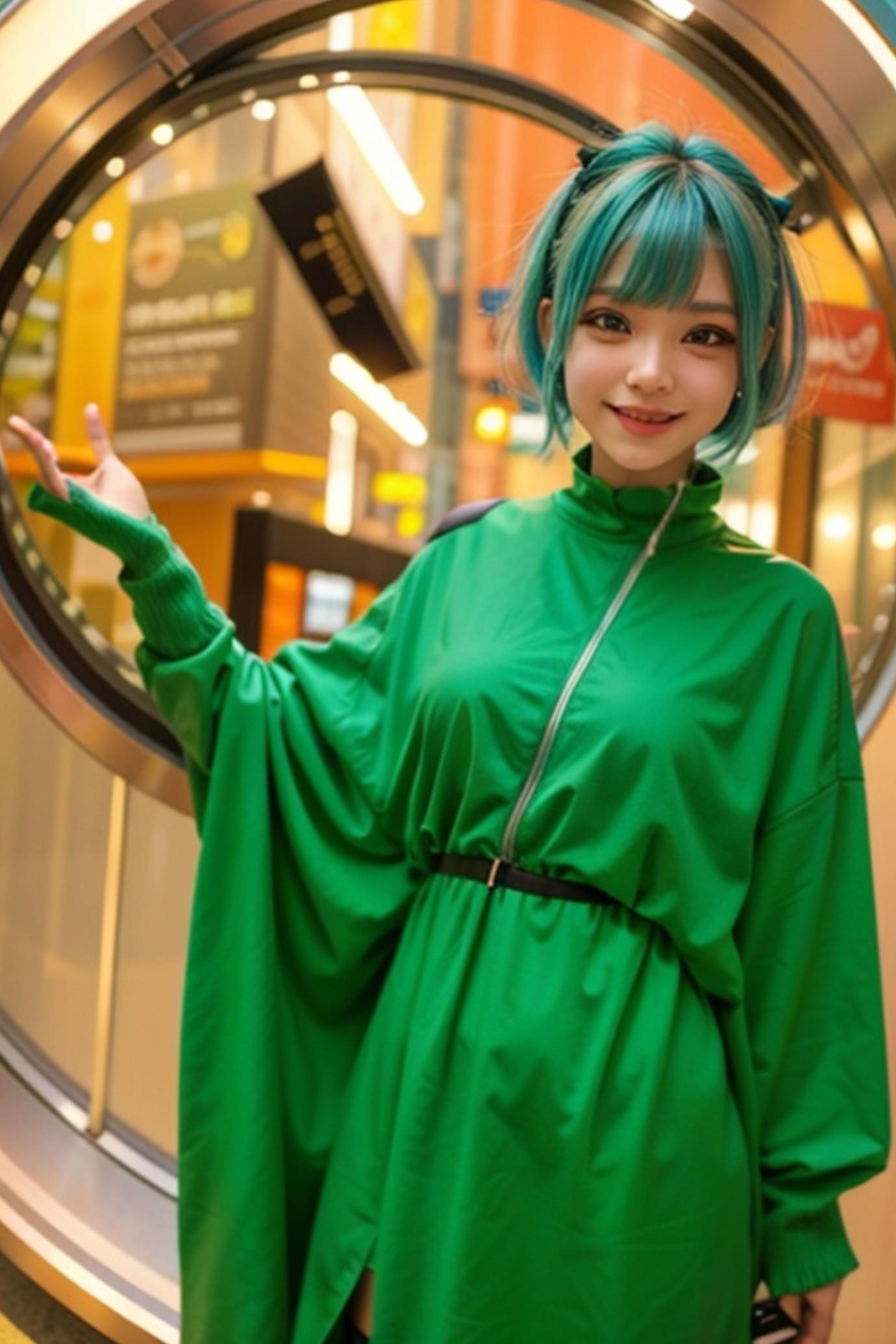 青髪の人