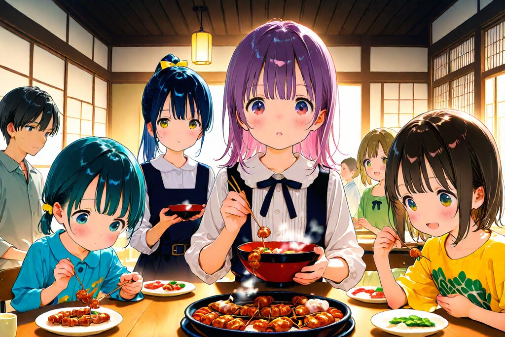 大家族と焼き鳥丼