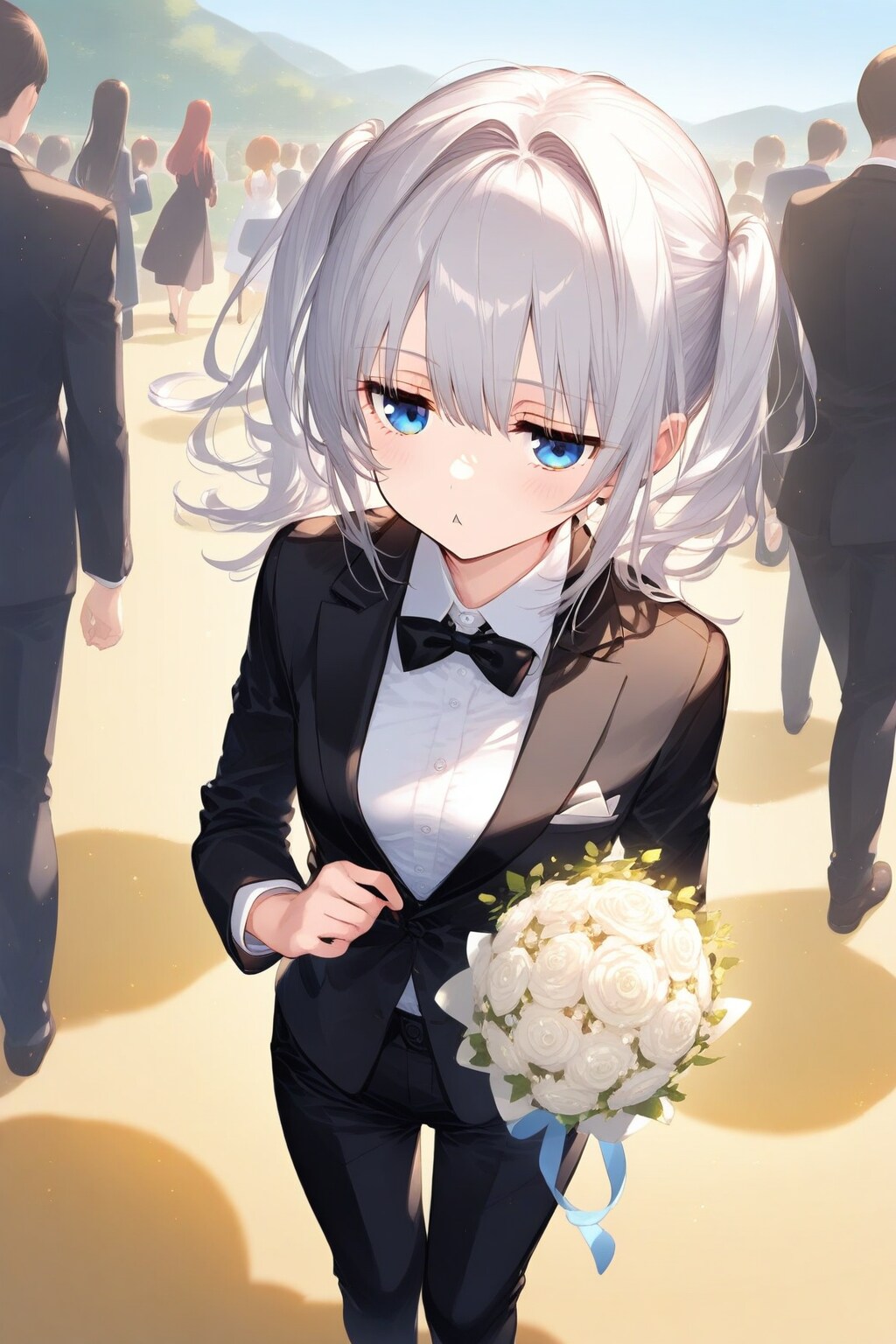 花束とタキシード