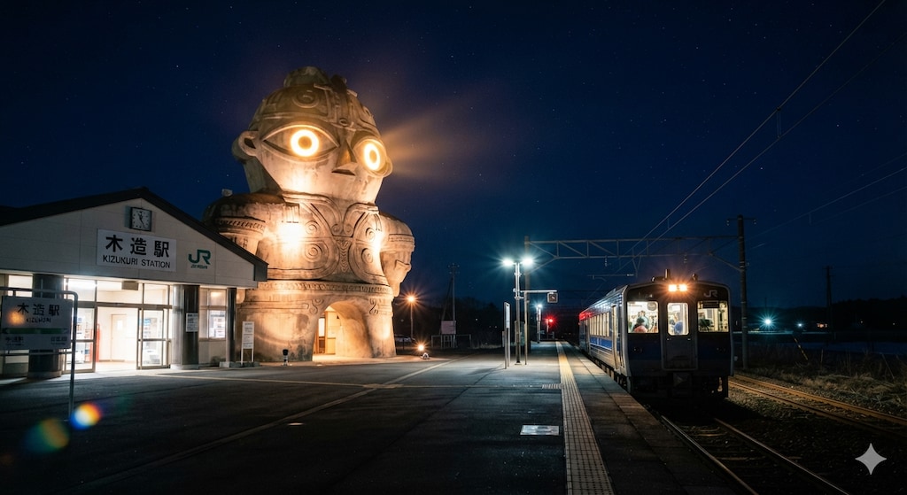 五能線の木造（きづくり）駅