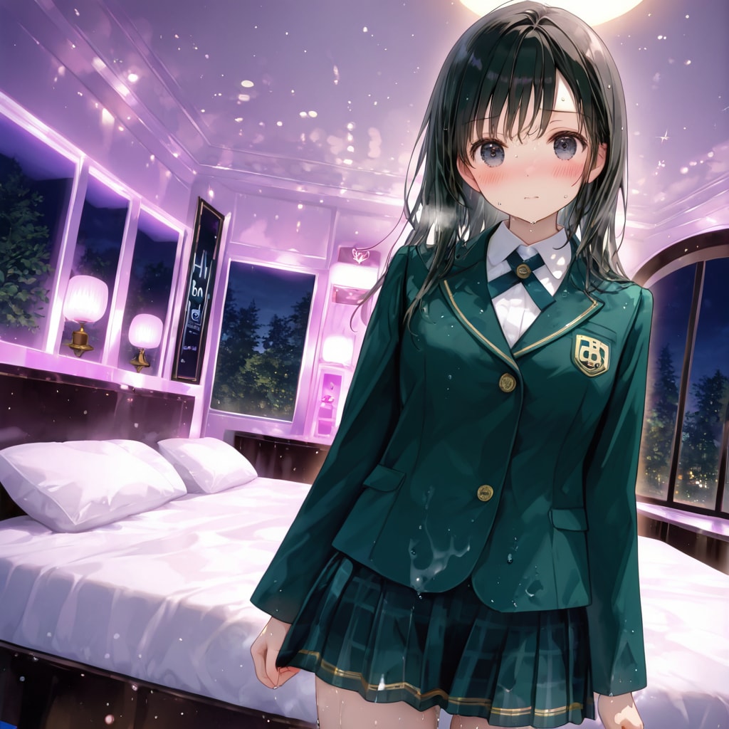 初めてのラブホに緊張している女の子