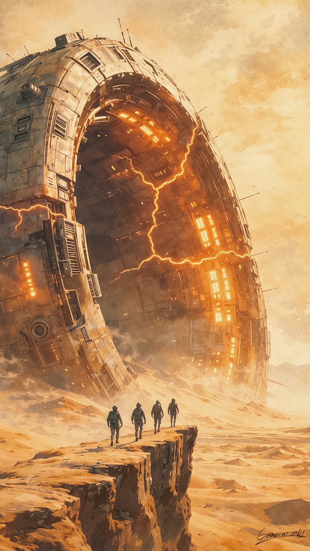 砂漠に眠る文明の残骸／スマホ壁紙アーカイブ