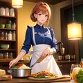 食事を作る女性 3枚目