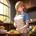 食事を作る女性 4枚目