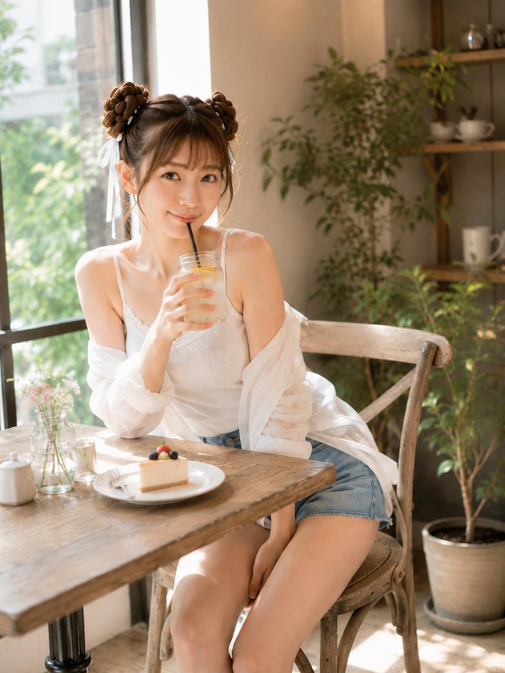 白石ひな : ブラキャミでつくる夏の涼やかコーデ