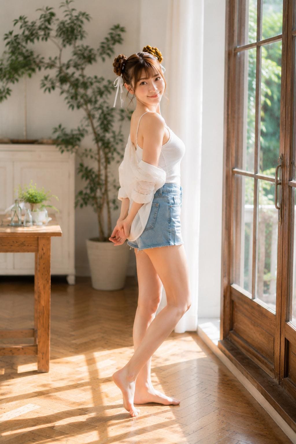 白石ひな : ブラキャミでつくる夏の涼やかコーデ
