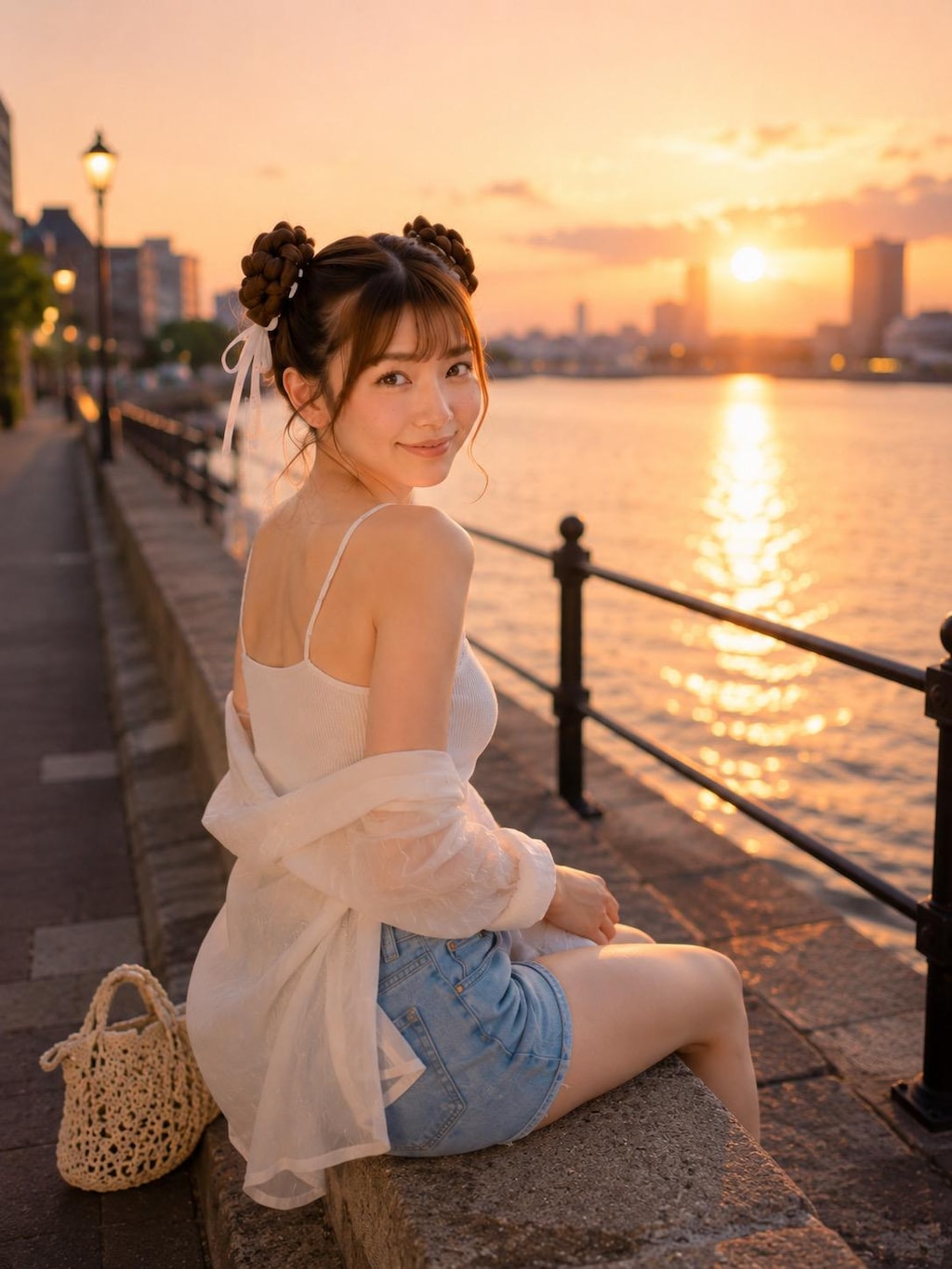 白石ひな : ブラキャミでつくる夏の涼やかコーデ
