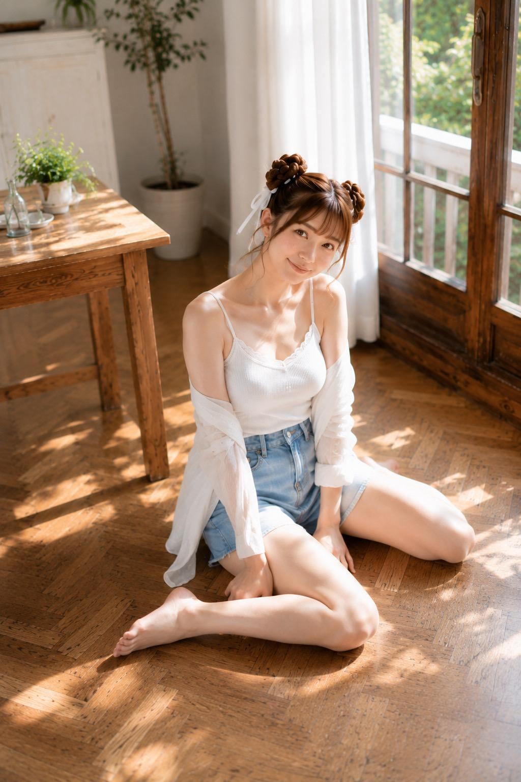 白石ひな : ブラキャミでつくる夏の涼やかコーデ