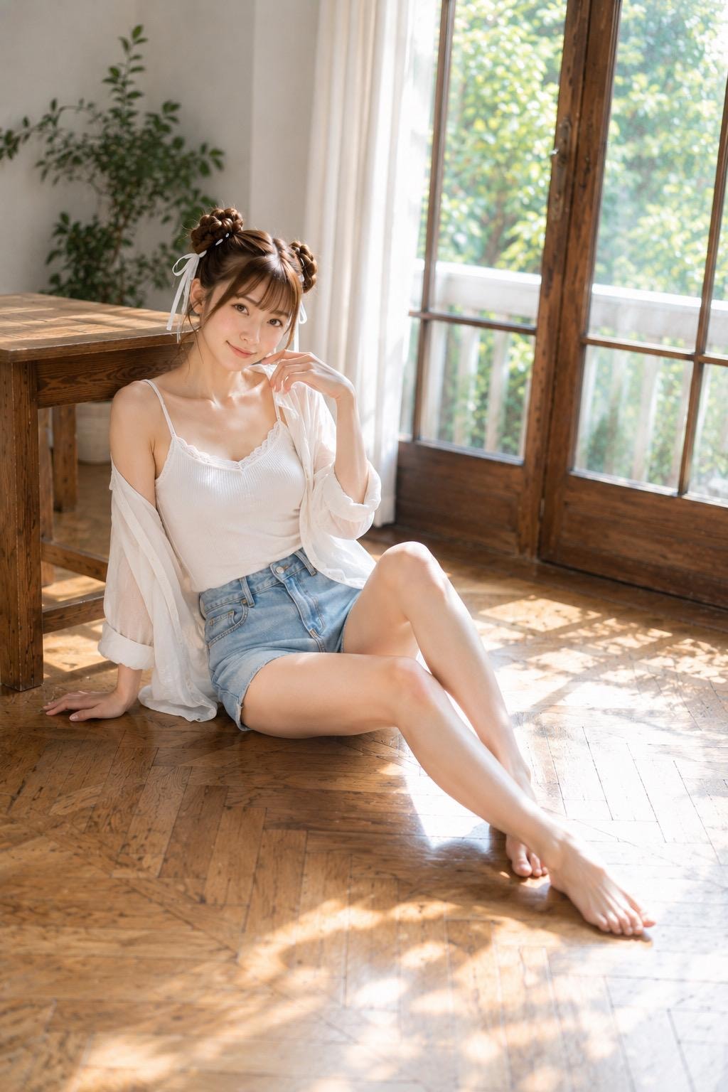 白石ひな : ブラキャミでつくる夏の涼やかコーデ
