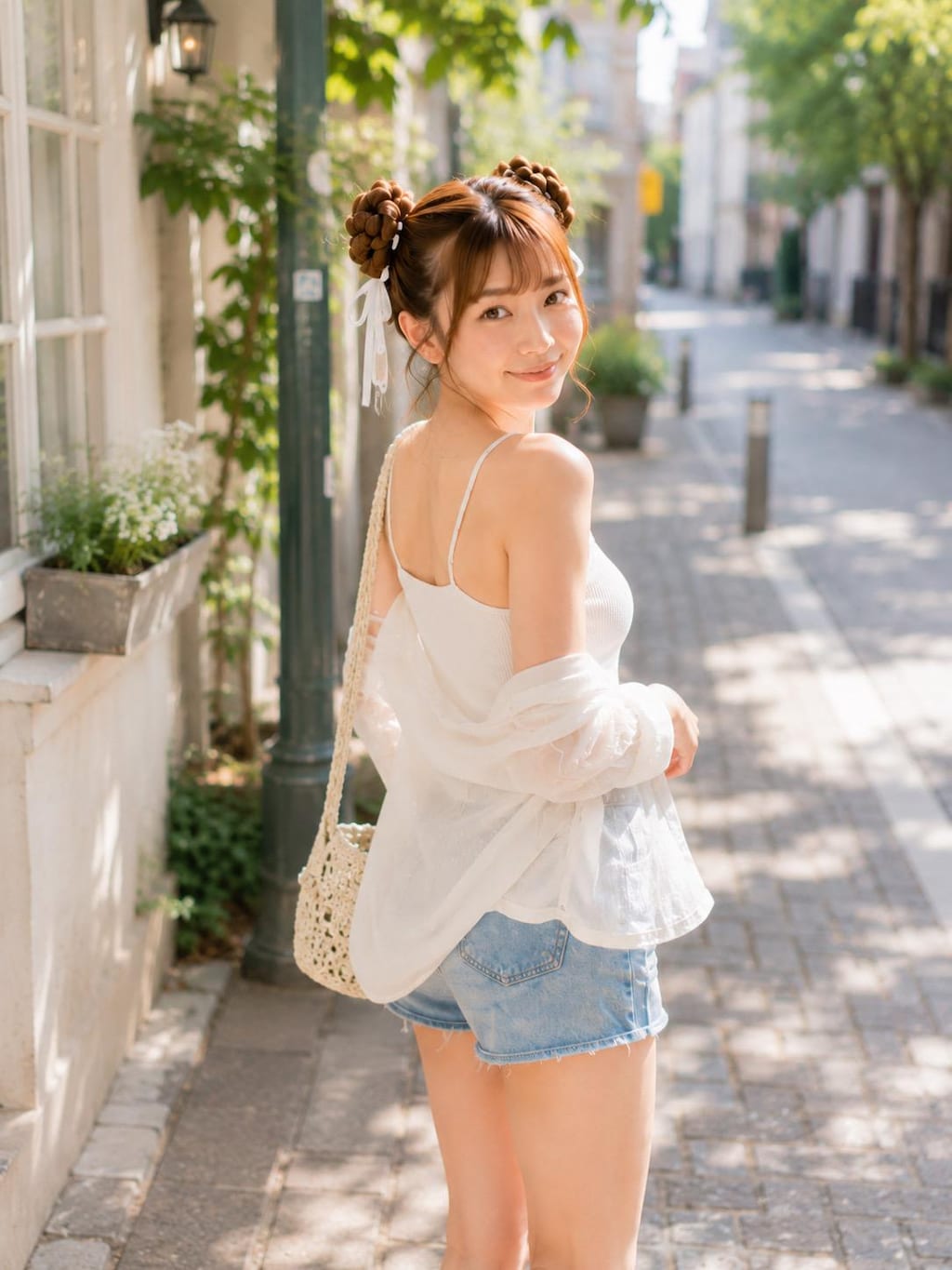 白石ひな : ブラキャミでつくる夏の涼やかコーデ