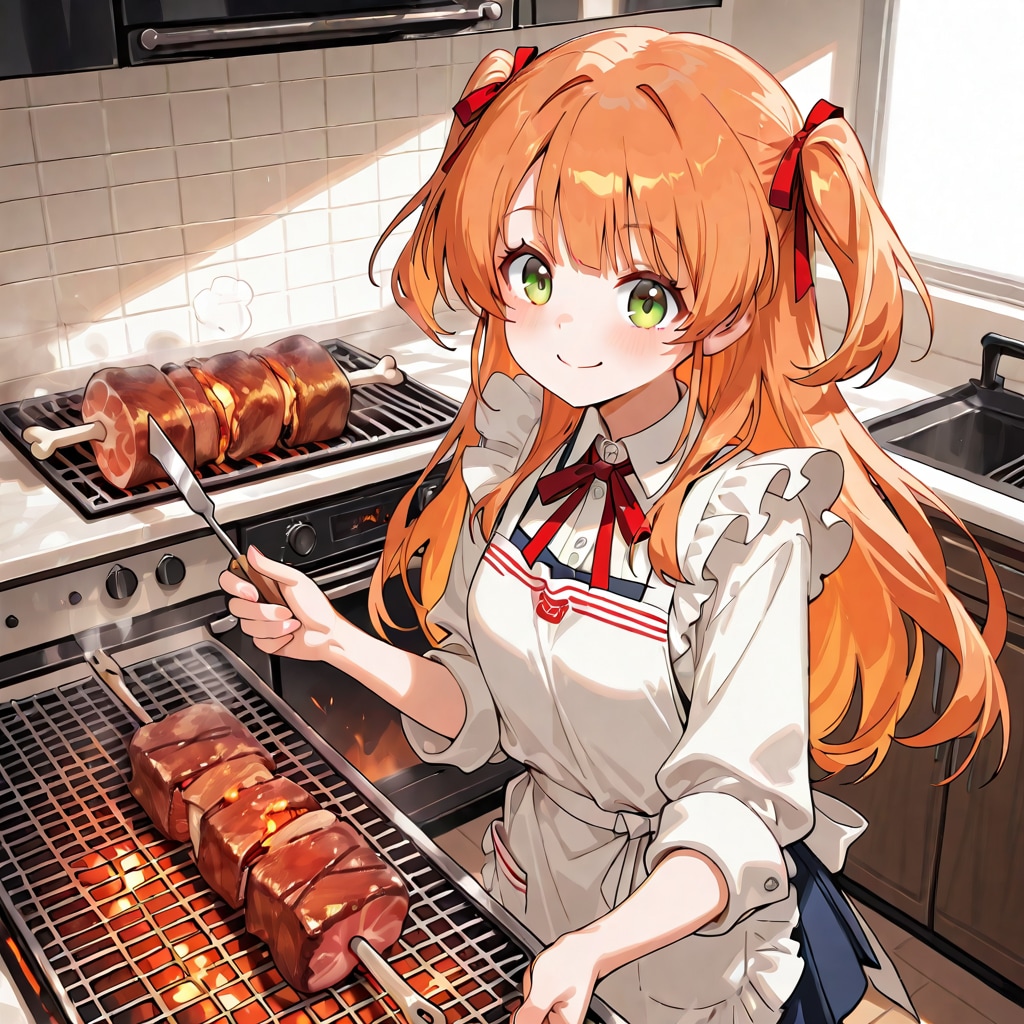お肉を焼きます