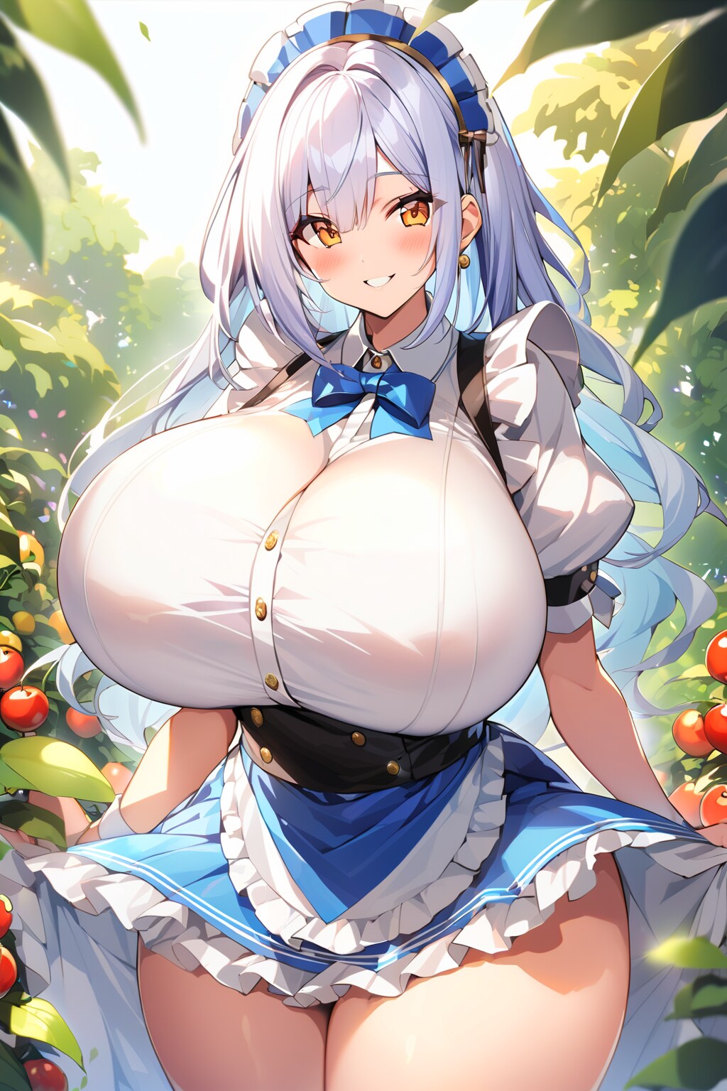 庭のメイド